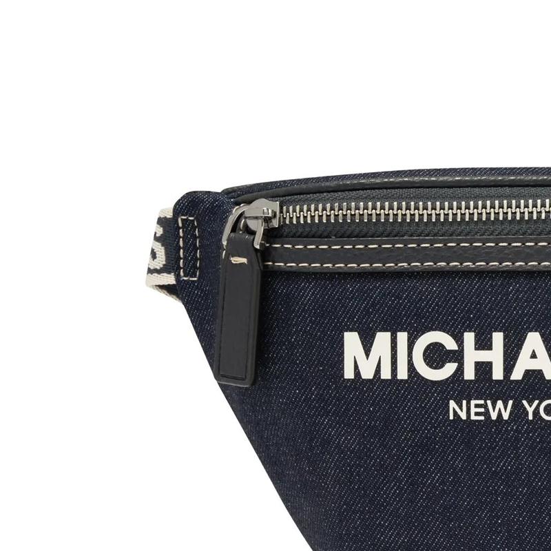 MICHAEL KORS Cooper Denim Print Crossbody Belt Bag Men's Mini Dark Denim Blue