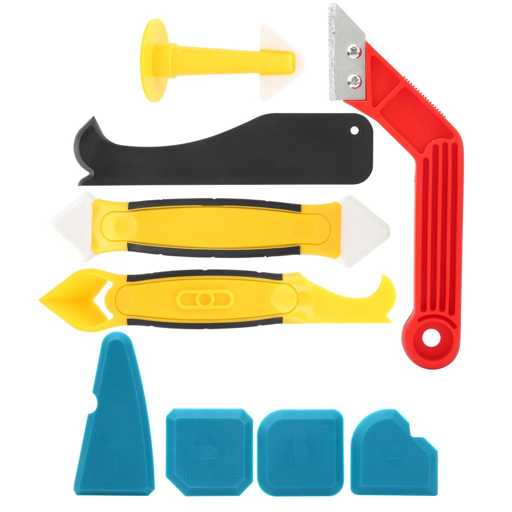 9pc Set Caulking Finisher Tool Multi Functional Silicone Sealant Spatula Scraper Filler Kit