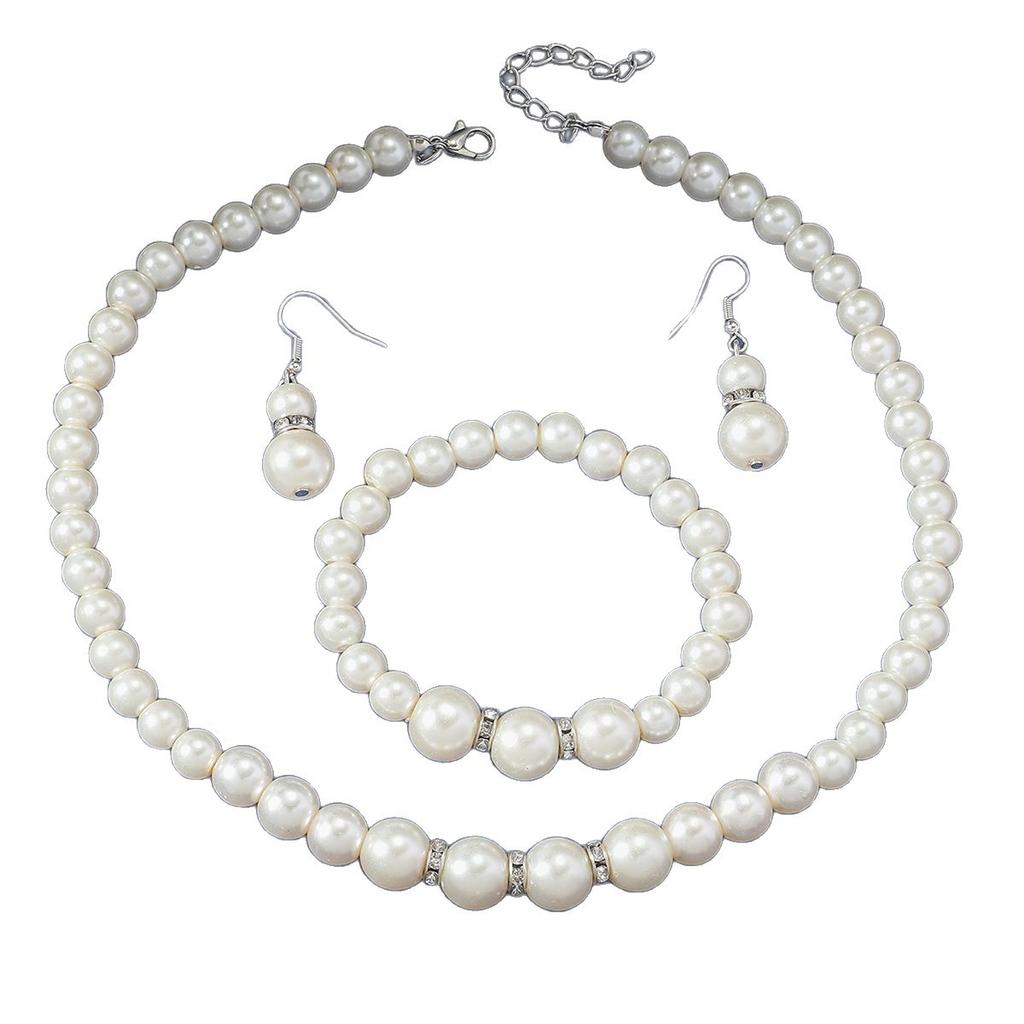 Pearl Necklace, Clavicle Chain, a Gift for Mom, Vintage Cheongsam-style Jewelry, Women's Summer Jewelry Set