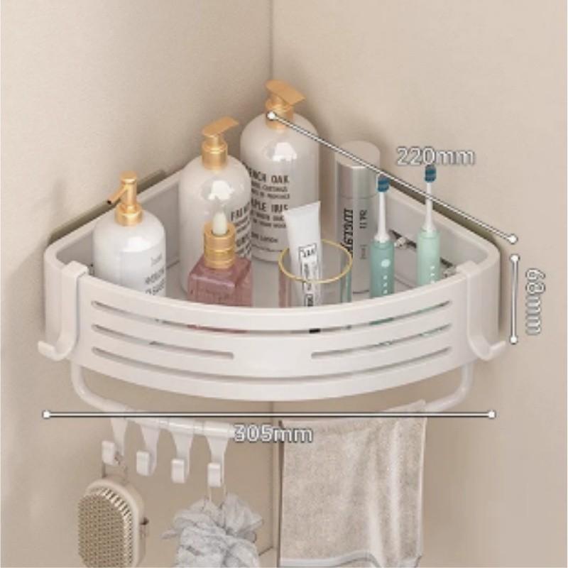 Space Aluminum Corner Shower Shelf With Multilayer Design For Bathroom Storage