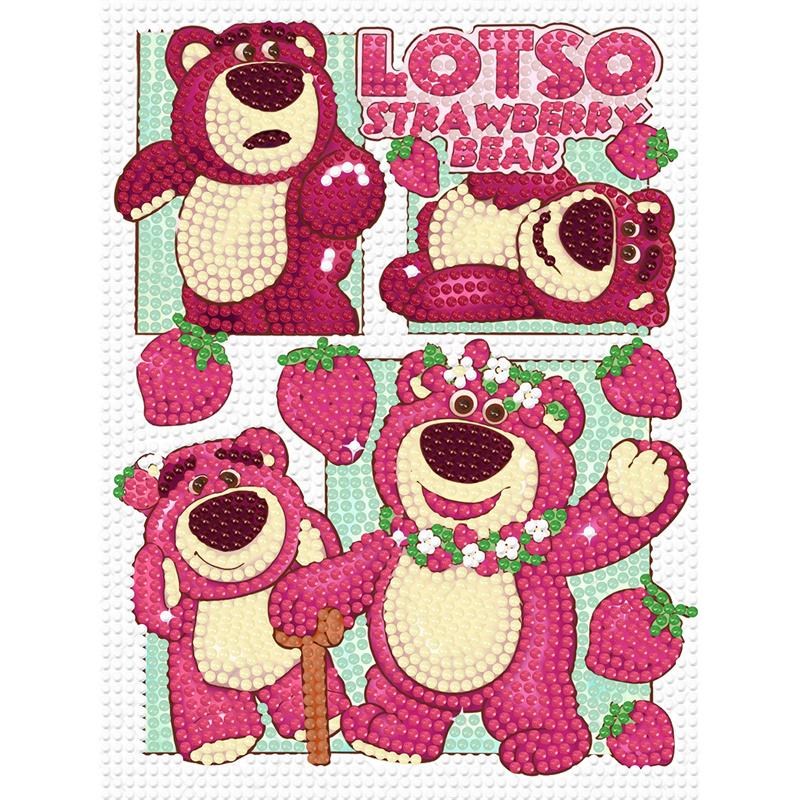 

Набор для алмазной вышивки «Сделай сам» с рамкой, Клубничный медведь, полная круглая мозаика, 5D набор для вышивания крестом «Сделай сам», украшение для дома с рамкой, коллекция хобби для рукоделия Round 15x20 cm with frame