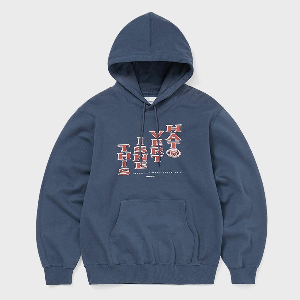 ThIs Is Never That Vertical Logo Hoodie Deep Water S