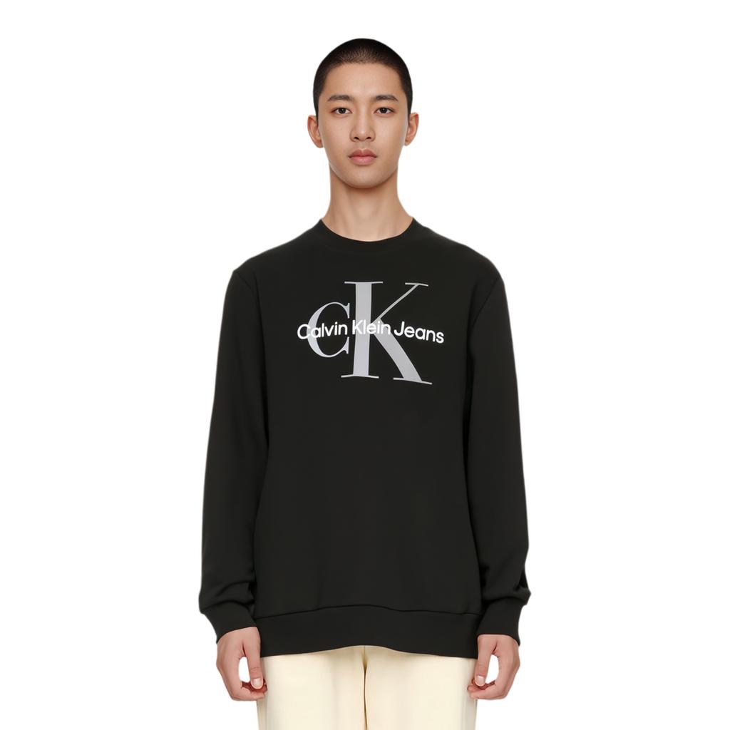 Calvin Klein Solid Logo Print Crewneck Sweatshirt Men tops Black 40GC200-001