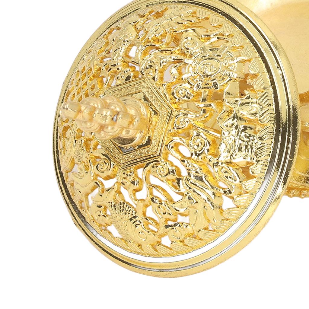 Lotus Incense Burner Vintage Style Flower Shaped Alloy Incense Holder for Home Decoration Gold