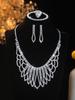 European Style Diamond-Inlaid Evening Necklace & Jewelry Set for Brides