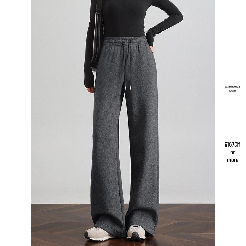 

Women s Gray Sweatpants for Spring & Autumn - 2026 Slimming Narrow Straight or Wide Leg with Elastic Waist L (Weight 106-115 lbs)