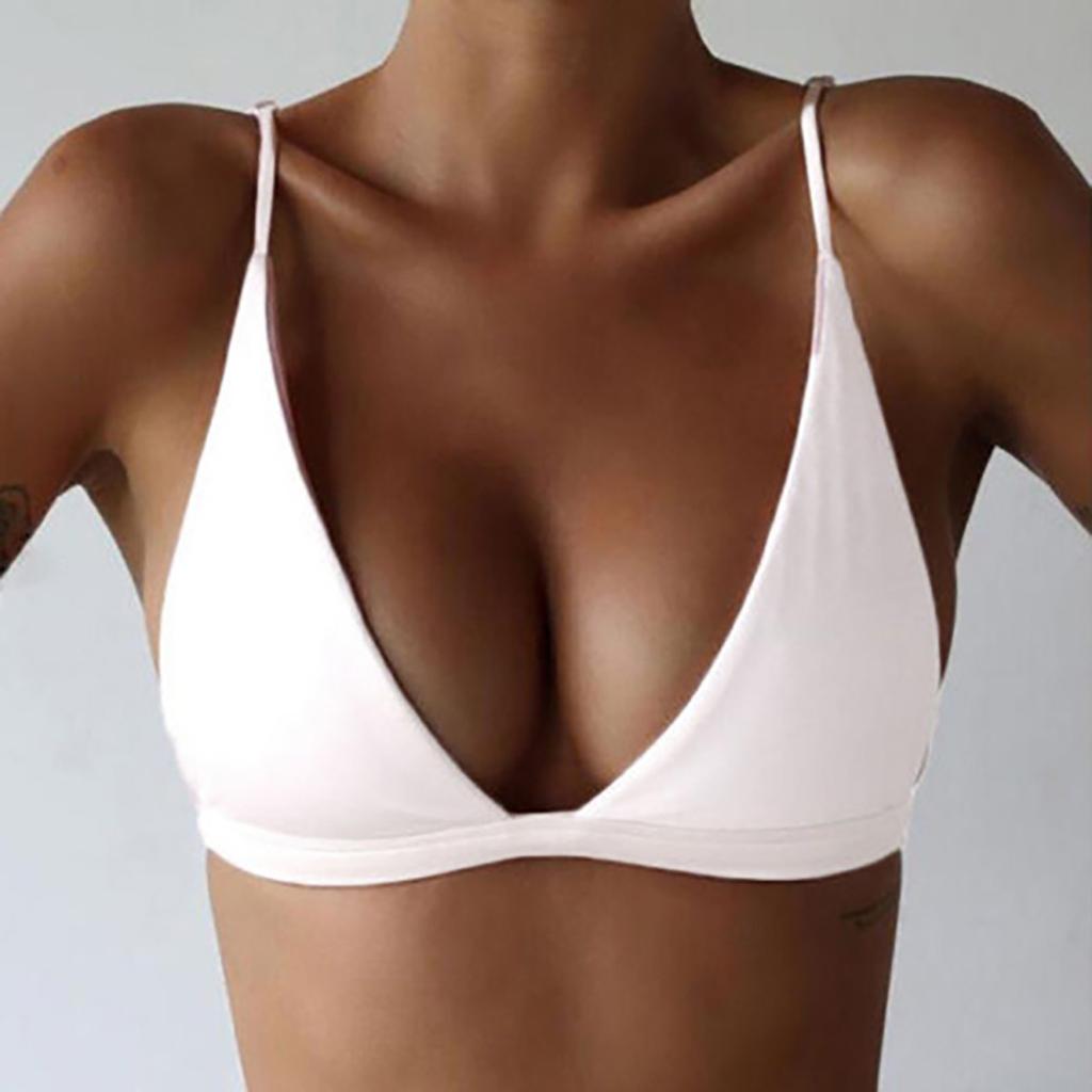 Summer Beach Sexy Solid Color Bikini Women Swimsuit Tops
