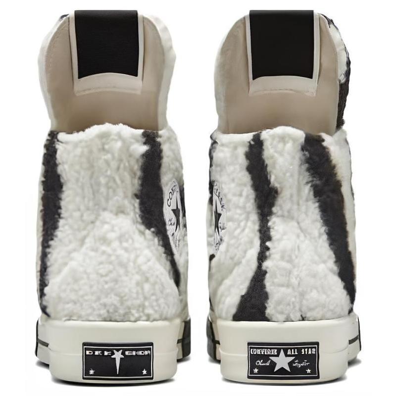 Converse Turbodrk Chuck Taylor All Star 70 Hi Rick Owens Drkshdw Sherpa Zebra Print White Black Unisex