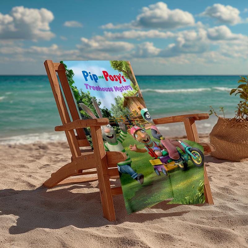 Ultra-Soft Beach Towel with Pip and Posy Theme,Ideal for Pool - Camping, Diving - Perfect Travel Essential, Vibrant Beach Towel.