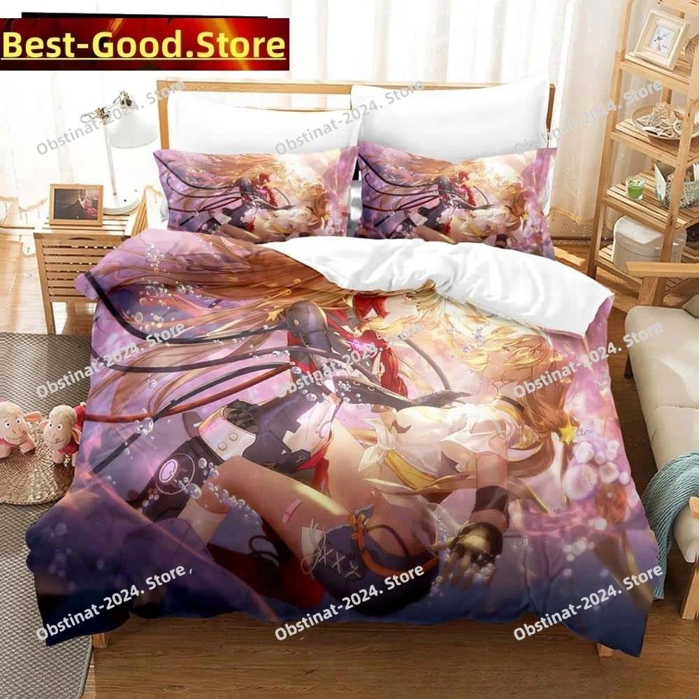 3D Game Tower of Fantasy Anime Bedding Set Duvet Cover Full Queen King Size Pillowcase Bed Print Aldult Kid Bedroom Single Twin