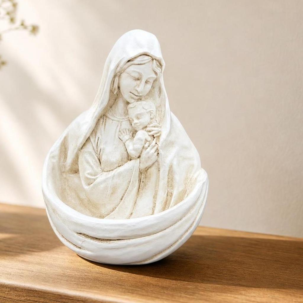 Mother and Child Figurine Resin Parent Offspring Statue White ParentChild Relationship Sculpture