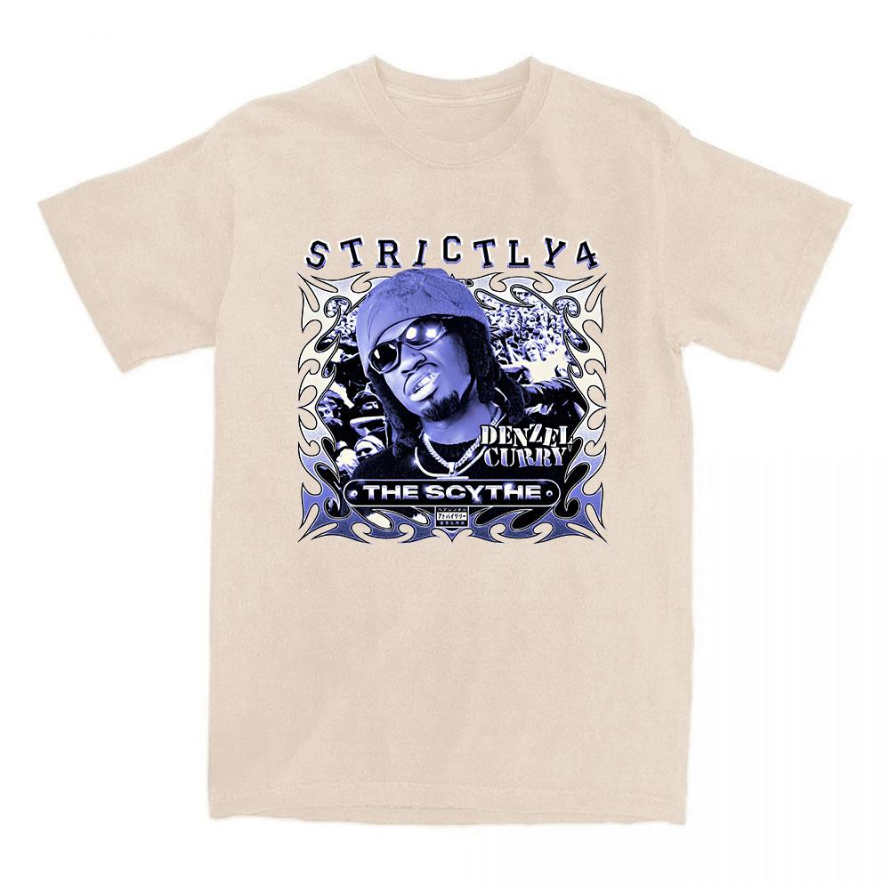 Denzel Curry Strictly 4 The Scythe T-shirt Summer Short Sleeve Cotton Female Tshirts Unisex Streetwear Rapper Design Print Tees