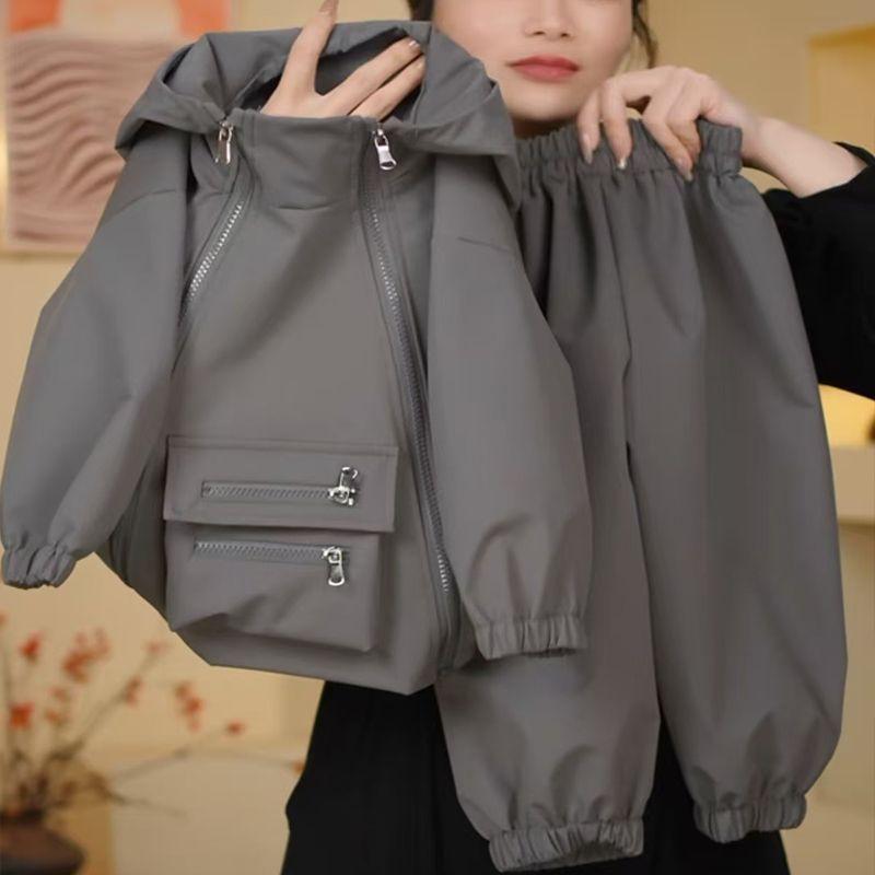 

Весенне-осенний детский серый костюм-двойка: худи на молнии XZipper и брюки 100cm