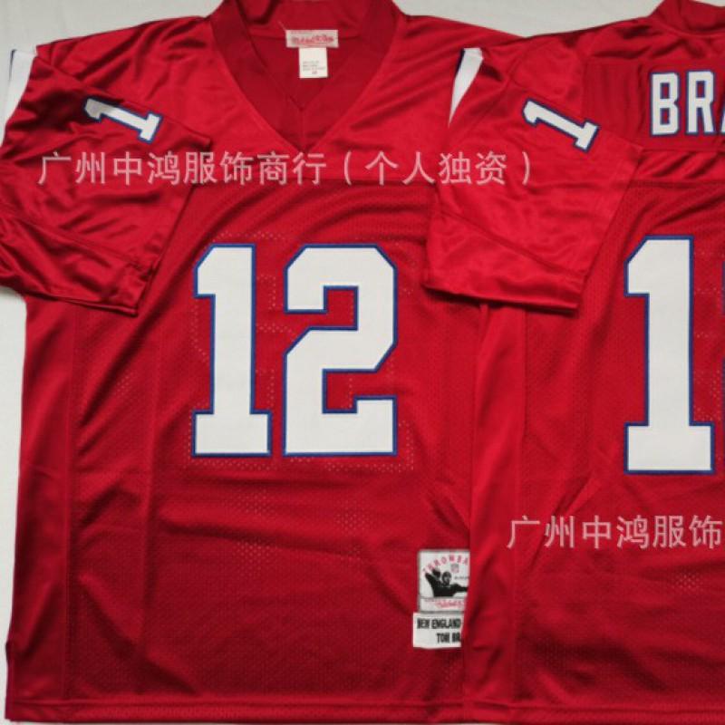 Vintage New England Patriots Football Jersey Short Sleeve Embroidered Sports Shirt