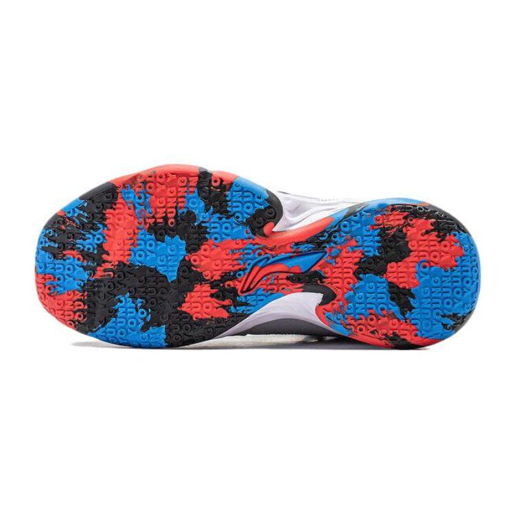 Li-Ning Cloud Non-Slip Shock Absorbing Durable Lightweight Rebound Mid-Top Kids Basketball Shoes Kids basketball shoes Snow-Gray YKBT090-9