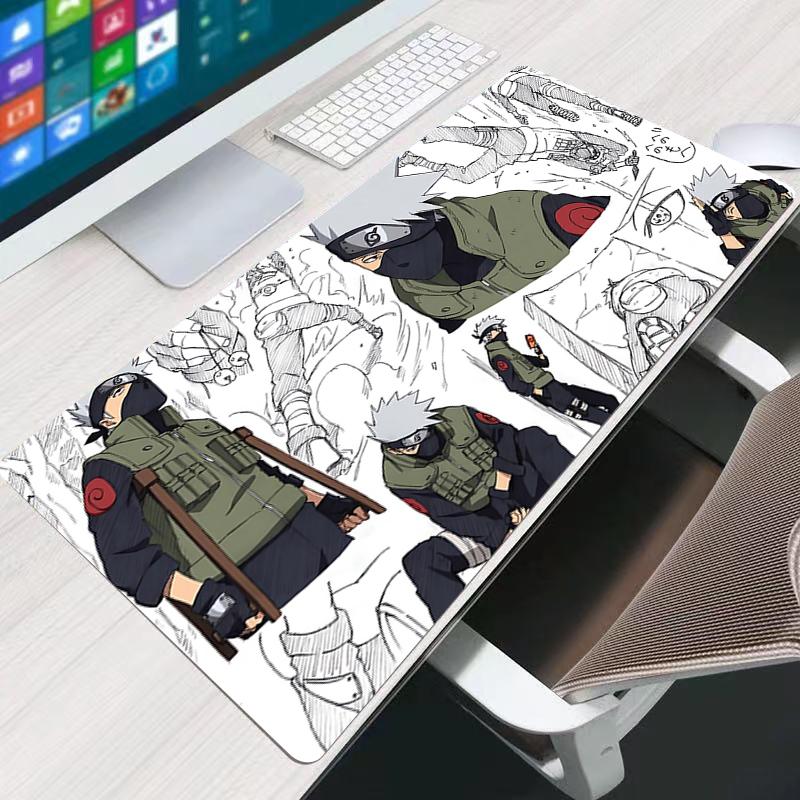 Anime Gaming Speed Mouse Pad Naruto Kakashi Hatake Gamer Cabinet Mouse Mat Keyboard Lock Edge Mousepad Computer Desk Mat