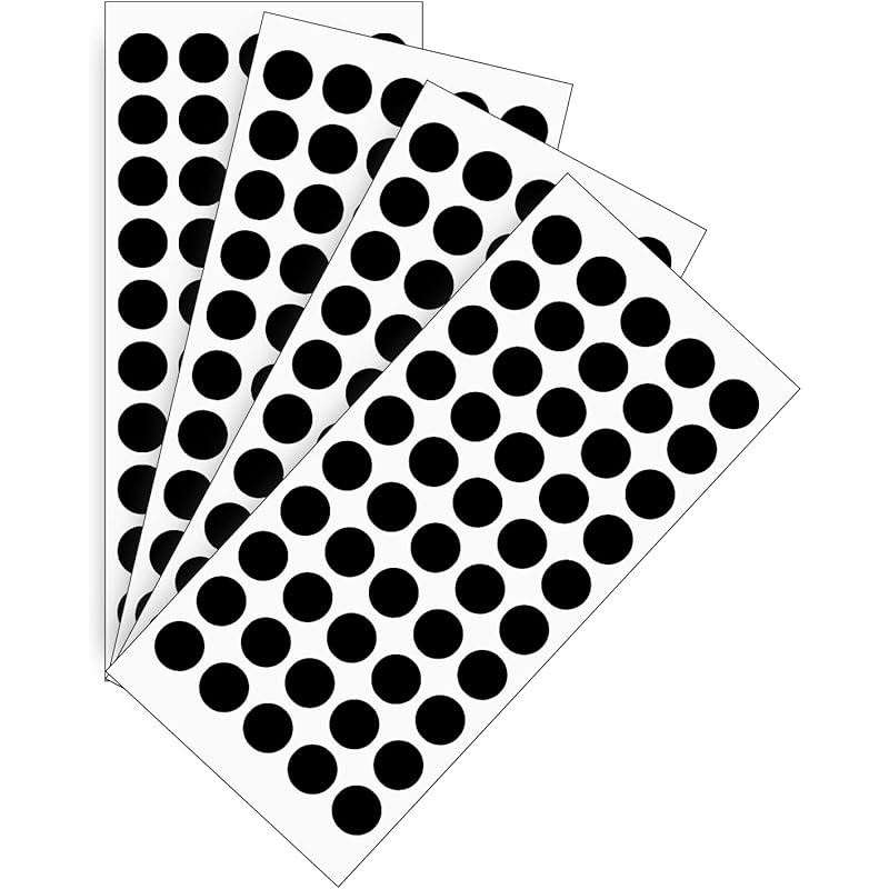True-Ally 2400 Piece Black Color 12Mm (0.5 Inch) Round Dot Sticker Self Adhesive Labels Writable Surface For Kids Activi
