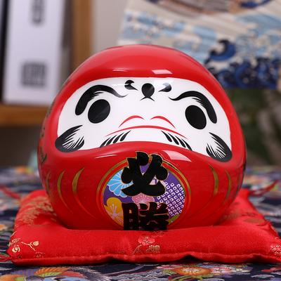 4.5 Inch Maneki Neko Daruma Ornament Ceramic Fortune Cat Statue Home Decorative Gift Feng Shui Piggy Bank