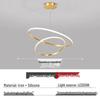 Modern Minimalist White Three-Ring LED Chandelier