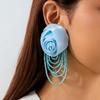 Accessories Bohemian blue tone flower earrings, geometric earrings earrings for women