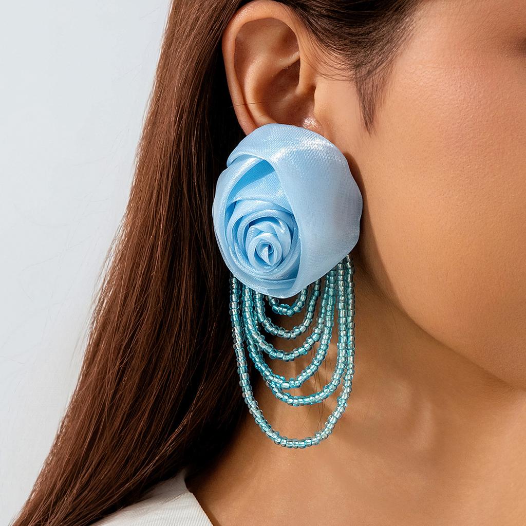 Accessories Bohemian blue tone flower earrings, geometric earrings earrings for women