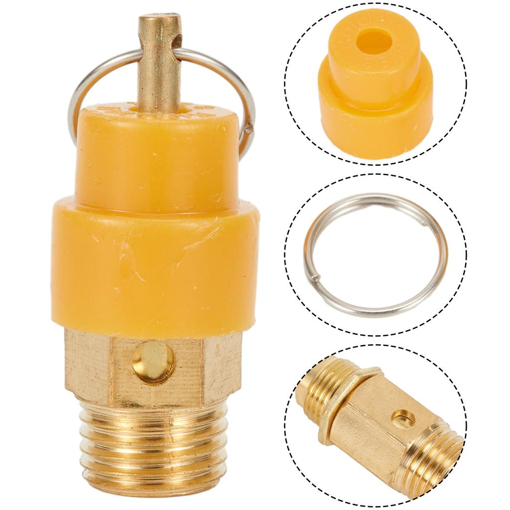 Safety Relief Valve High Quality Brass Air Compressor Safety Relief Valve for Pressure Release Regulation 1/4'' 3/8'' 1/2