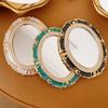 Mini Enamel Makeup Mirror Metal Frame Crystal Bow Mirror Lolita Embossment Mirror  Student Use