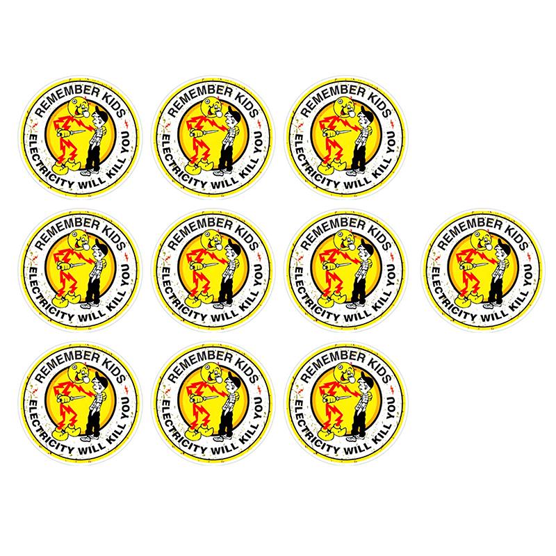 

10 шт. Наклейки с предупреждением об опасности поражения электрическим током Электричество убьет вас Наклейки безопасности для каски электриков Виниловые наклейки