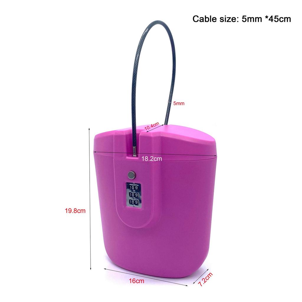 ABS 3-Digit Combination Portable Lock Box for Beach, Hiking, and Outdoor Safety.