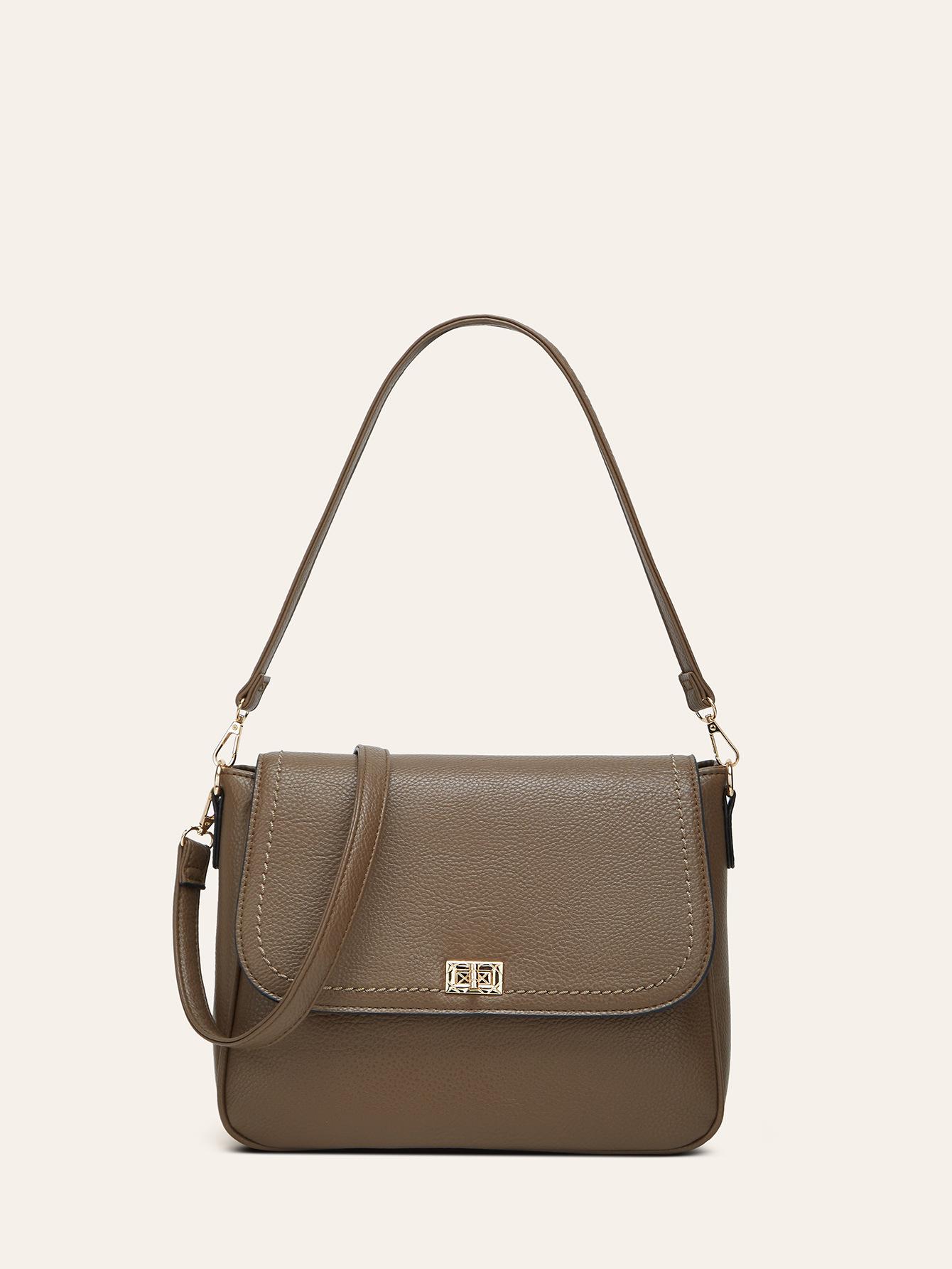 

Women s bag autumn and winter new high-end niche large-capacity shoulder messenger bag exquisite versatile small square bag темно-сірий