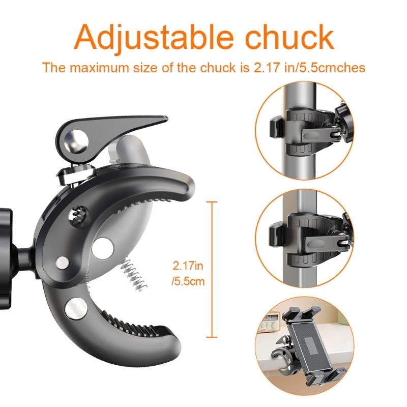 Universeller Fahrrad-Tablet-Handyhalter mit voller Rotationsmöglichkeit für 4,7-9,6 Zoll Bildschirme, verstellbarer Winkel