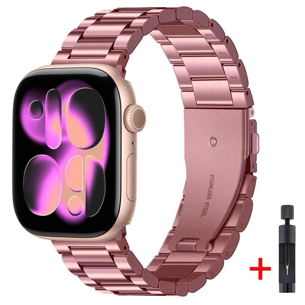 Metallarmband für Apple Watch Strap 46mm 42mm 45mm 44mm 40 41mm Ultra 3 2 1 49mm Modearmband iWatch Serie 11 10 9 8 7 6 5 SE3