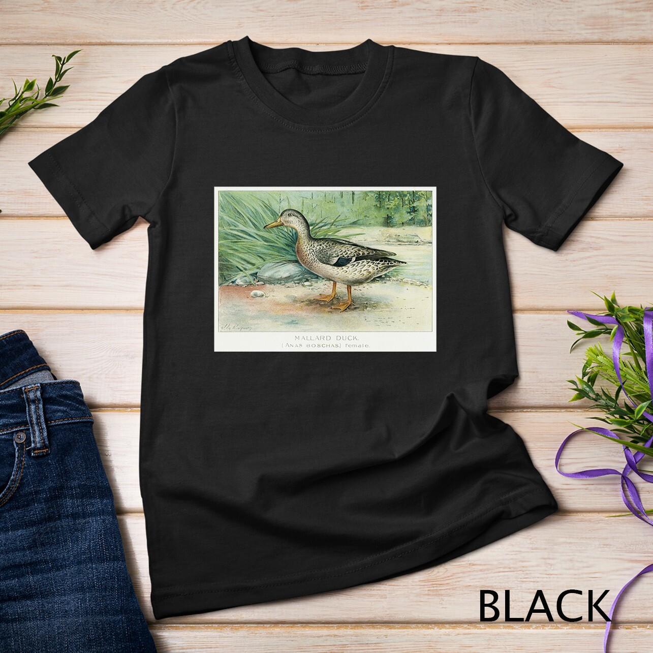 Vintage Mallard Duck Birds Illustration For Men and Women Unisex T-Shirt Mens Womens Tees Top 3XL