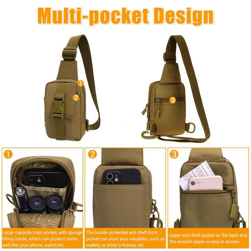 Chest Bag Military Trekking Pack EDC Sports Bag Shoulder Bag Crossbody Pack Assault Pouch for Hiking Cycling Campinga