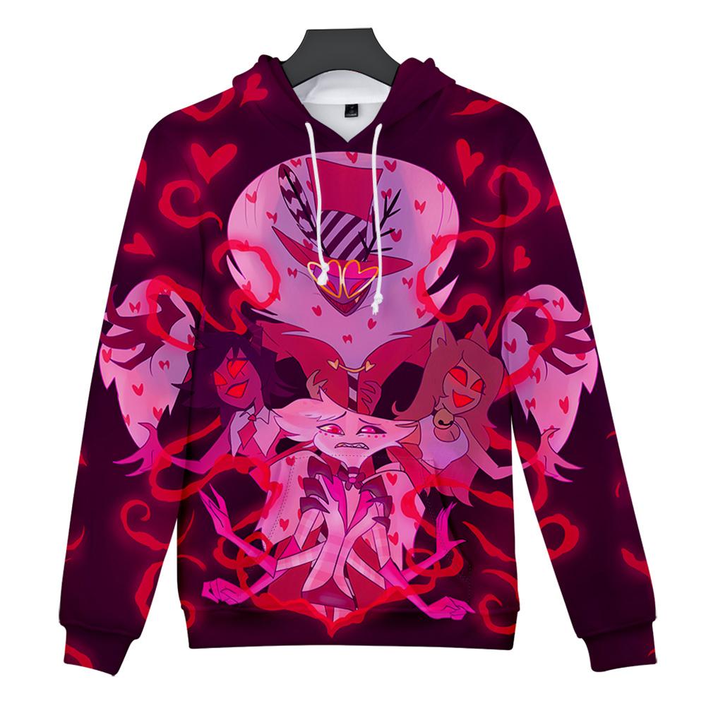 Men Women's Hooded Hazbin Hotel Printed Spring Autumn Pullover Sweatshirt Fashion Hoodie Casual Men Tracksuit Streetwear
