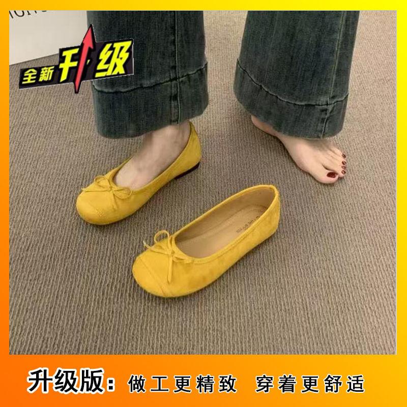 

Вечерний ветер бант красные балетки 2025 ladyshoes французский ретро мягкая подошва одинарные туфли серебристые женские туфли 43