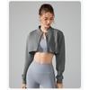 Women's Lapel Halter Sweatshirt Zipper Small Cardigan Short Top
