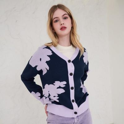 Lipbbam Organic Cotton Jacquard Cardigan Hk Lcs501 Nvll 01