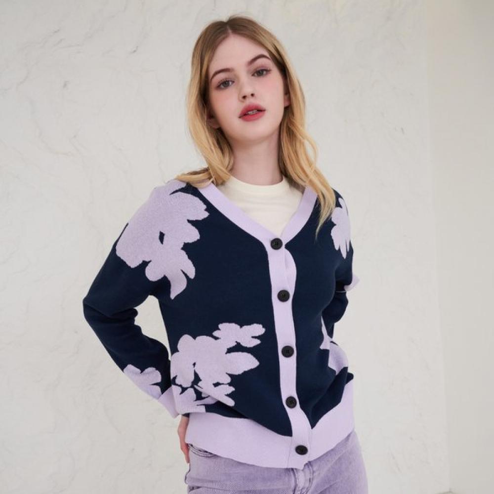 

Lipbbam Organic Cotton Jacquard Cardigan Hk Lcs501 Nvll 01 PLUS(77-88)