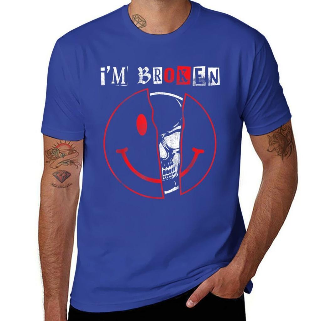 Im Broken Shirt Invisible Illness Im Ok Broken Tshirt Short Sleeve Tee Tops Oversized Unisexs White T Shirts