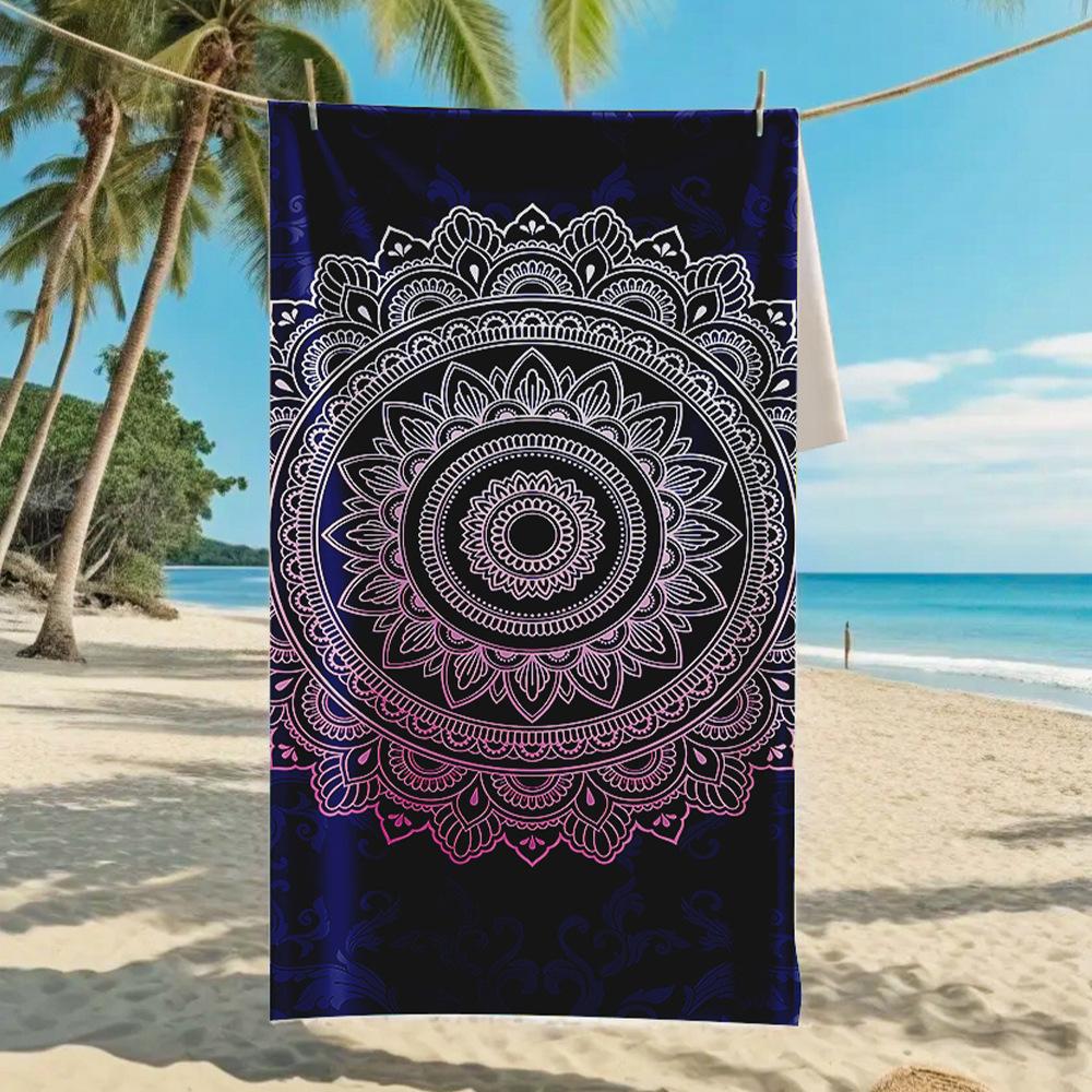 New, Double-sided Velvet Beach Towel Quick-drying Sports Towel Printed Bath Towel