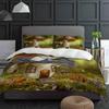 Mushroom Cartoon Scary Meadow Forest Night Plant Bedding Set 3pcs Duvet Cover Pillowcase Quilt Cover Double Bed Set Home Textile