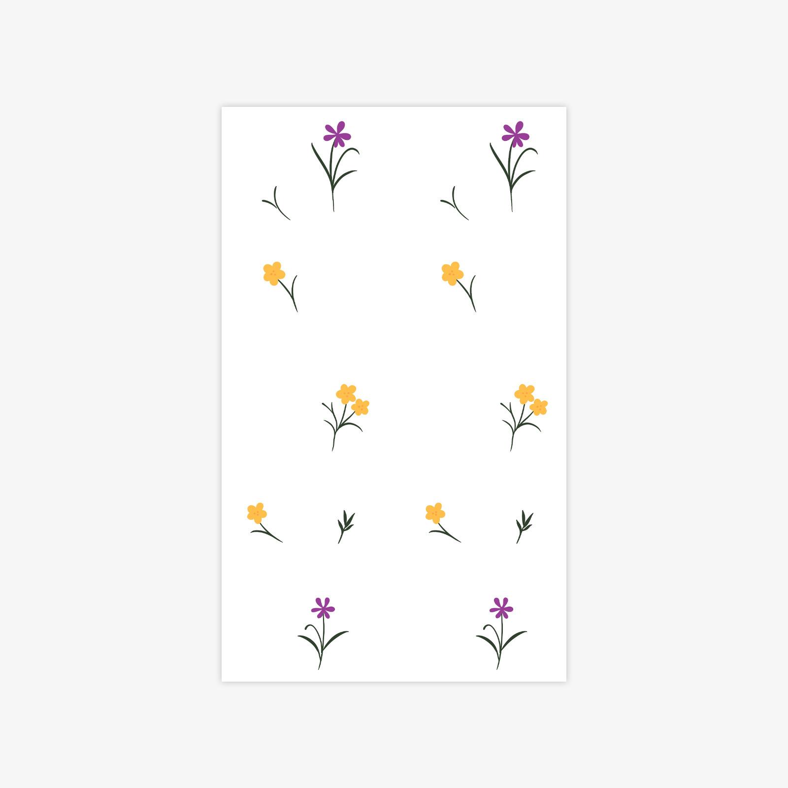 

Simple Flowers, Flowers, Finger Tattoo Stickers Waterproof Women S Long-Lasting Disposable Temporary Tattoos 9*15