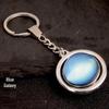 Rotating Saturn & Planets Crystal Keychain with Luminous Sun & Moon