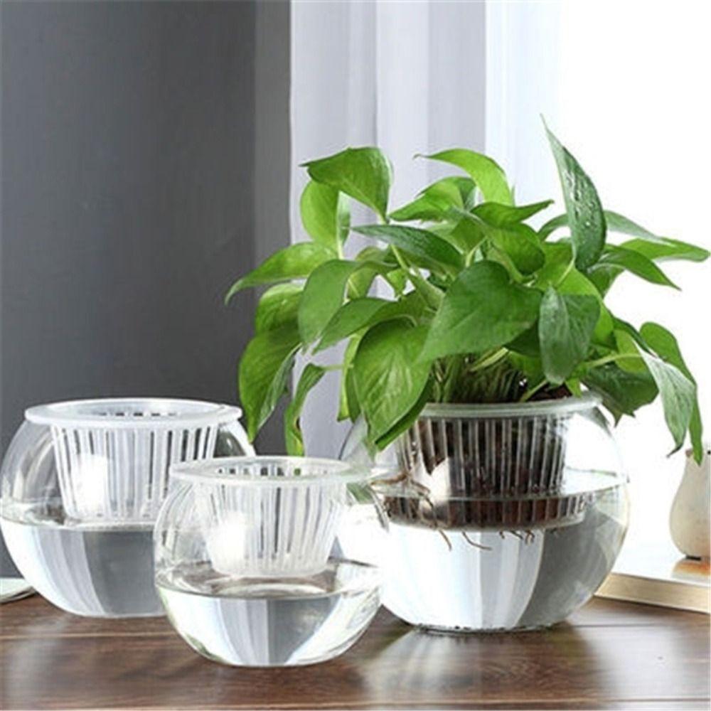 Glass Water-absorbing Flower Pot Visible Water Level Self Watering Hydroponic Planter Garden Supplies Water Planting Pots