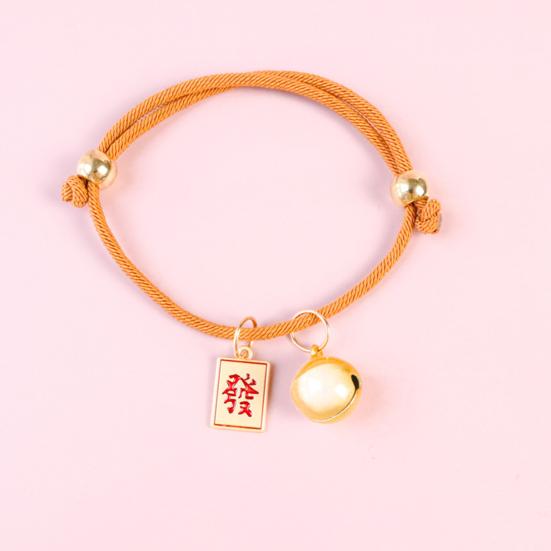 Pet Collar Chinese Style Attractive Adjustable Universal Cats Dogs Collar Necklace with Bell for Spring Festival