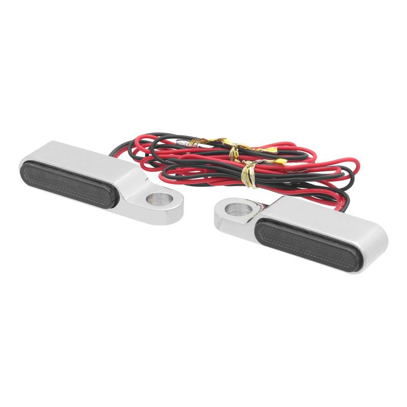 2Pcs Motorcycle LED Mini Turn Signals 12V Aluminum Moto Scooter Handlebar Indicators Lights Blinker Amber Flasher Taillight