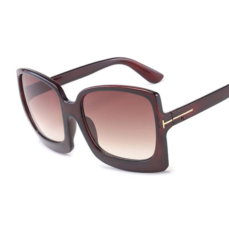 Oversized Shades Sunglasses Woman Black Fashion Square Sun Glasses For Female Big Frame Vintage Gradient Sexy