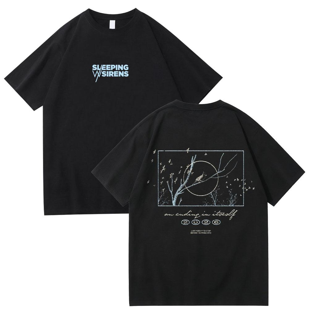 Sleeping with Sirens An Ending in Itself Bird T-Shirt Vintage Graphic Print T Shirt Women Men Aesthetic Street Style Cotton Tee