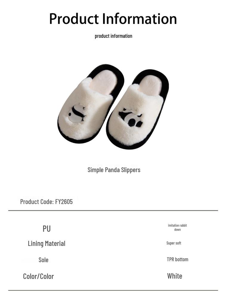 Halluci Winter Panda Plüsch Hausschuhe - Gemütliche Baumwolle, Rutschfeste Cartoon-Schuhe für drinnen/draußen für Paare.